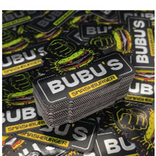 Adesivi fustellati Bubu's Smashburger stampati da Stickerprint
